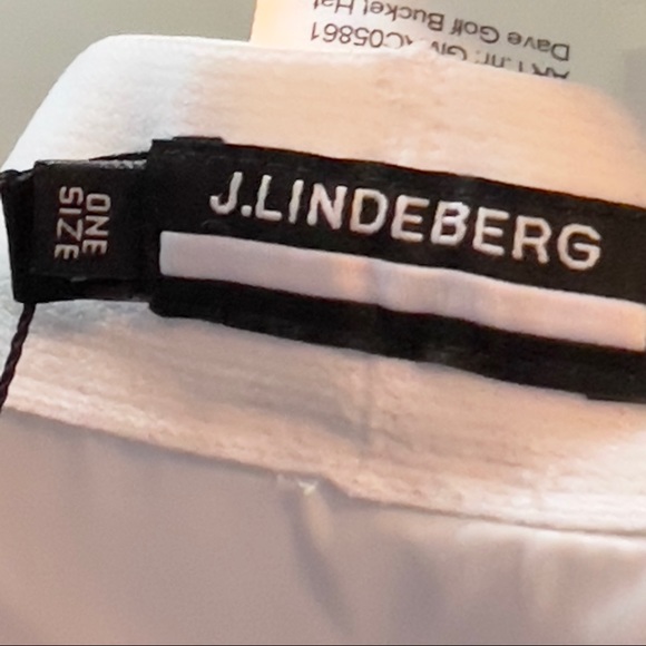 J. Lindeberg Bucket Hat in White with Gray/Silver Decal and Trim - Picture 3 of 8